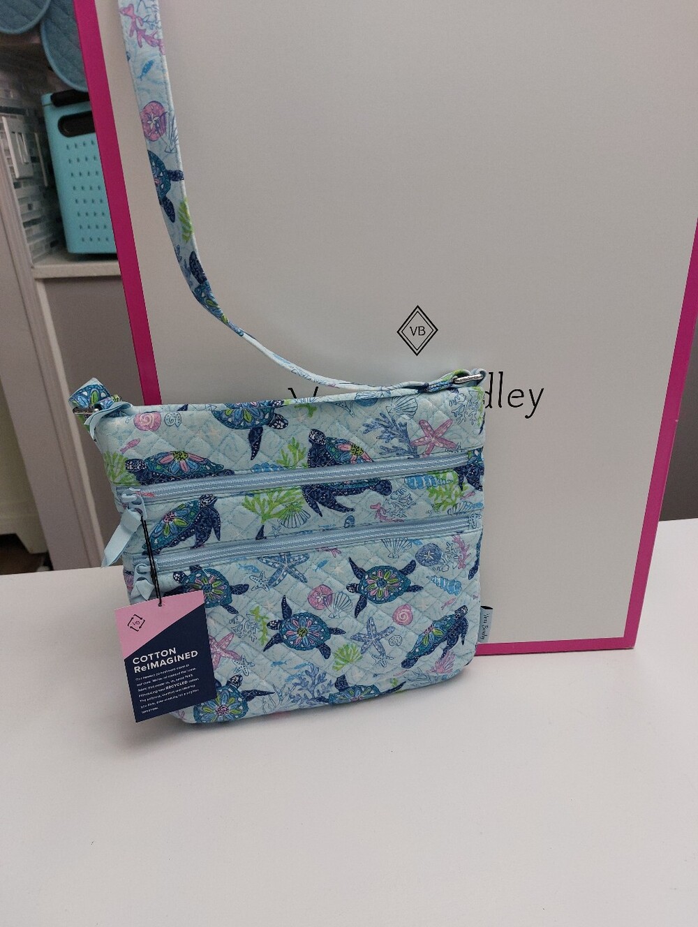Vera Bradley Triple Zip Hipster Turtle Dream